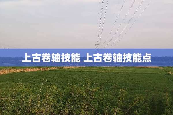 上古卷轴技能 上古卷轴技能点