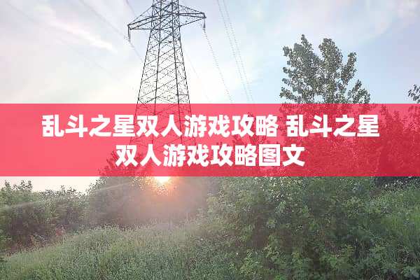 乱斗之星双人游戏攻略 乱斗之星双人游戏攻略图文