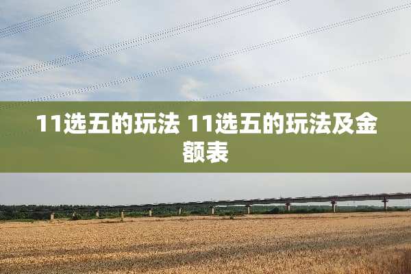 11选五的玩法 11选五的玩法及金额表