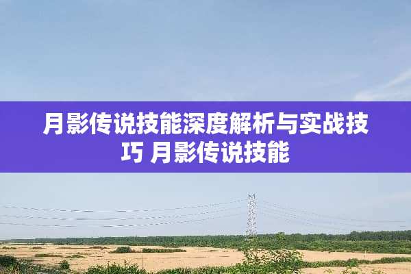 月影传说技能深度解析与实战技巧 月影传说技能
