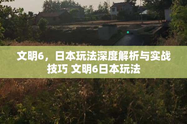 文明6，日本玩法深度解析与实战技巧 文明6日本玩法