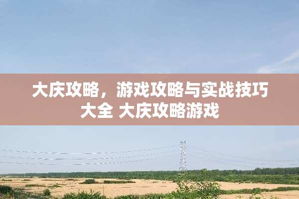 大庆攻略，游戏攻略与实战技巧大全 大庆攻略游戏