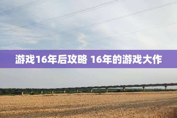 游戏16年后攻略 16年的游戏大作