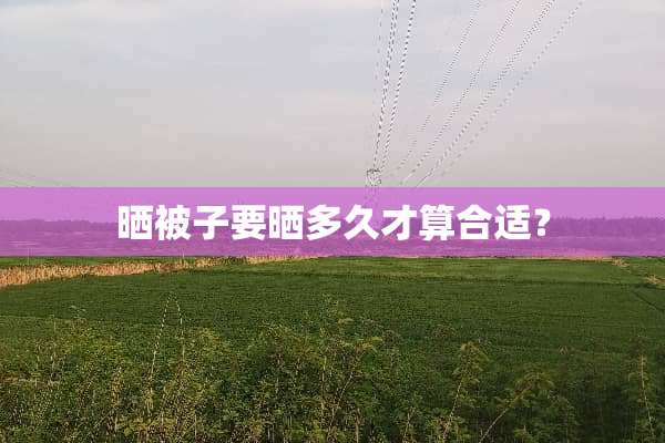 晒被子要晒多久才算合适？