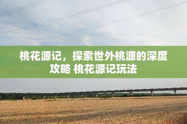 桃花源记，探索世外桃源的深度攻略 桃花源记玩法