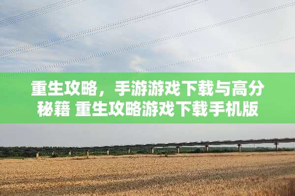 重生攻略，手游游戏下载与高分秘籍 重生攻略游戏下载手机版