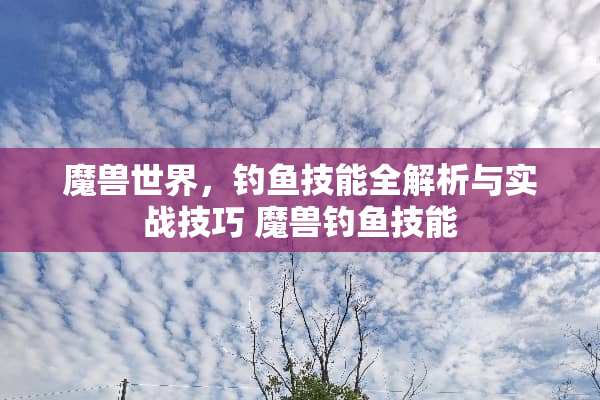 魔兽世界，钓鱼技能全解析与实战技巧 魔兽钓鱼技能
