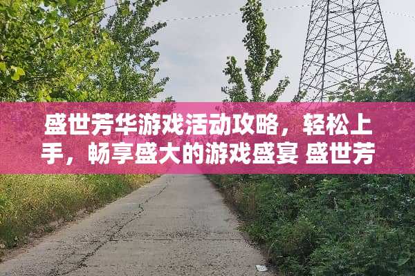 盛世芳华游戏活动攻略，轻松上手，畅享盛大的游戏盛宴 盛世芳华游戏活动攻略