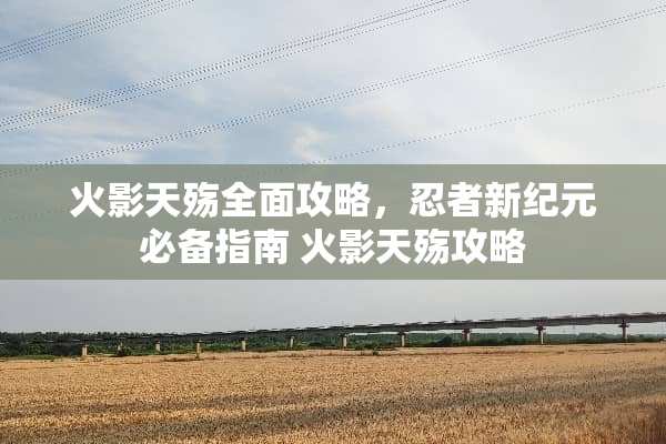 火影天殇全面攻略，忍者新纪元必备指南 火影天殇攻略