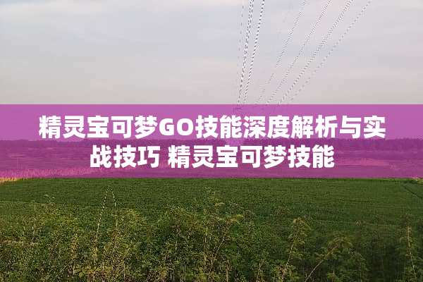 精灵宝可梦GO技能深度解析与实战技巧 精灵宝可梦技能