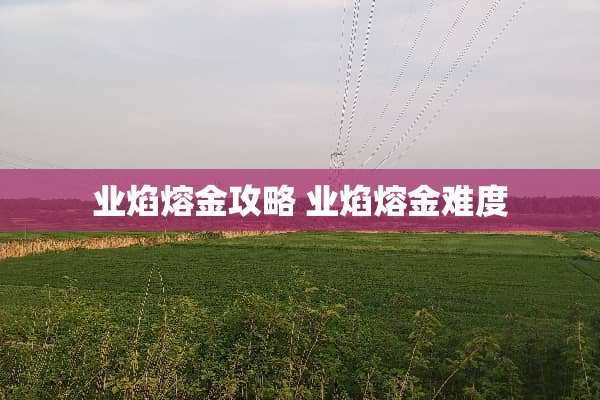 业焰熔金攻略 业焰熔金难度