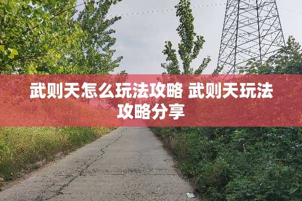 武则天怎么玩法攻略 武则天玩法攻略分享