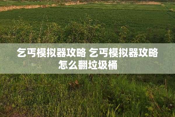 乞丐模拟器攻略 乞丐模拟器攻略怎么翻垃圾桶