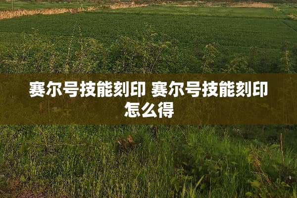 赛尔号技能刻印 赛尔号技能刻印怎么得