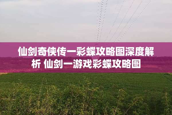 仙剑奇侠传一彩蝶攻略图深度解析 仙剑一游戏彩蝶攻略图