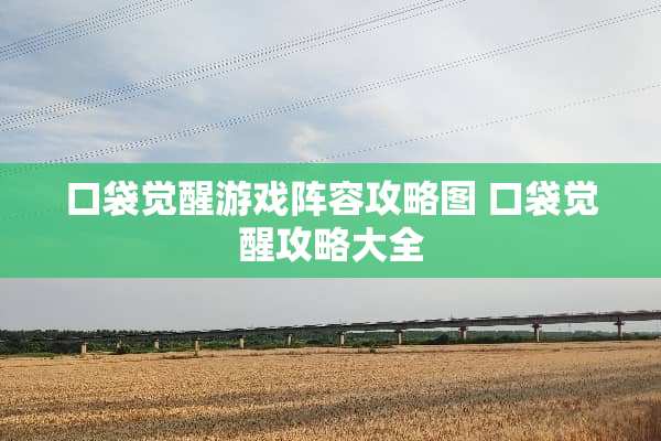 口袋觉醒游戏阵容攻略图 口袋觉醒攻略大全