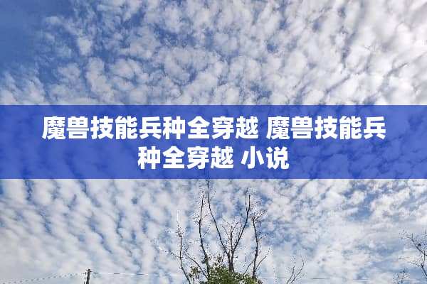 魔兽技能兵种全穿越 魔兽技能兵种全穿越 小说