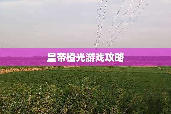 皇帝橙光游戏攻略