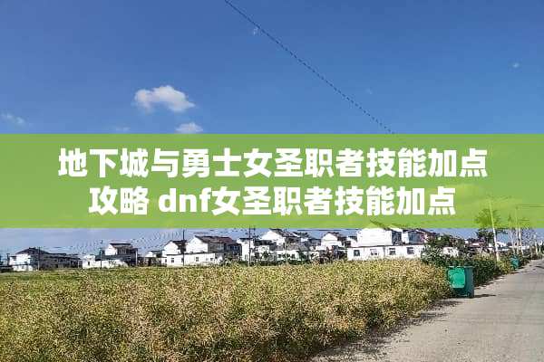 **城与勇士女圣职者技能加点攻略 dnf女圣职者技能加点
