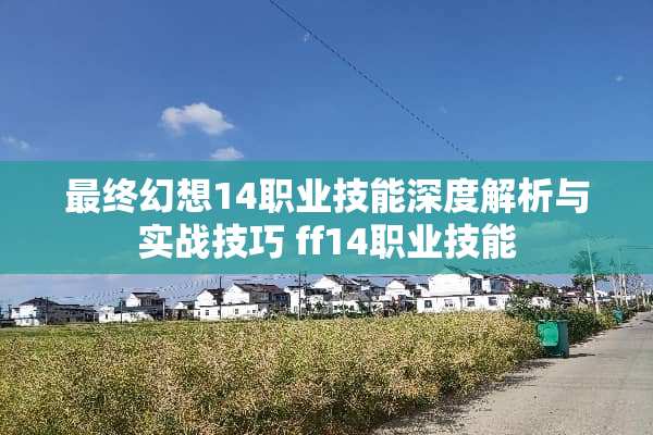最终幻想14职业技能深度解析与实战技巧 ff14职业技能