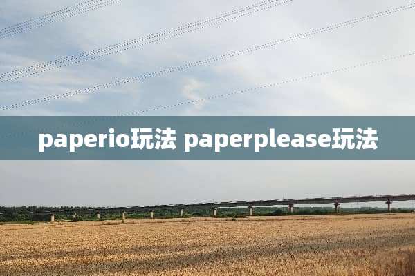 paperio玩法 paperplease玩法