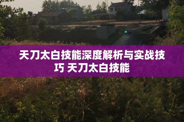 天刀太白技能深度解析与实战技巧 天刀太白技能