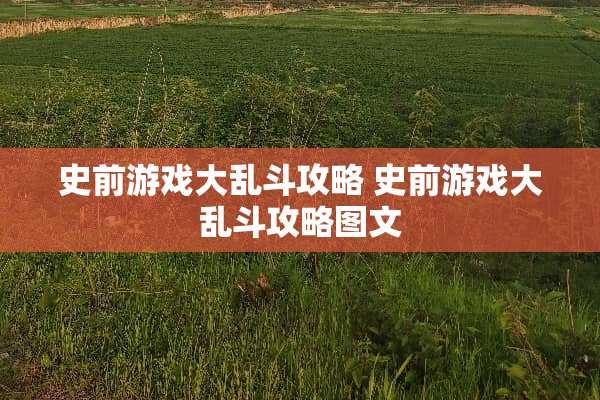 史前游戏大乱斗攻略 史前游戏大乱斗攻略图文