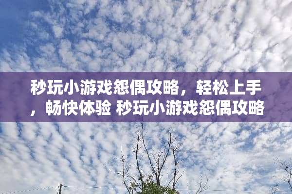 秒玩小游戏怨偶攻略，轻松上手，畅快体验 秒玩小游戏怨偶攻略