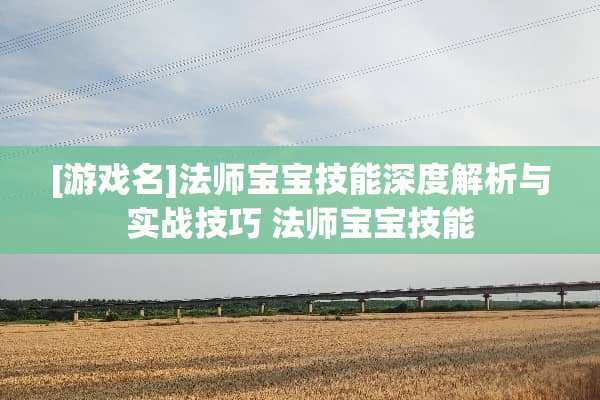 [游戏名]法师宝宝技能深度解析与实战技巧 法师宝宝技能