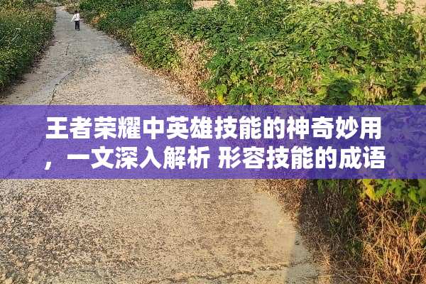 王者荣耀中英雄技能的神奇妙用，一文深入解析 形容技能的成语