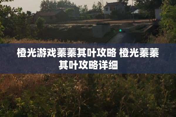橙光游戏蓁蓁其叶攻略 橙光蓁蓁其叶攻略详细
