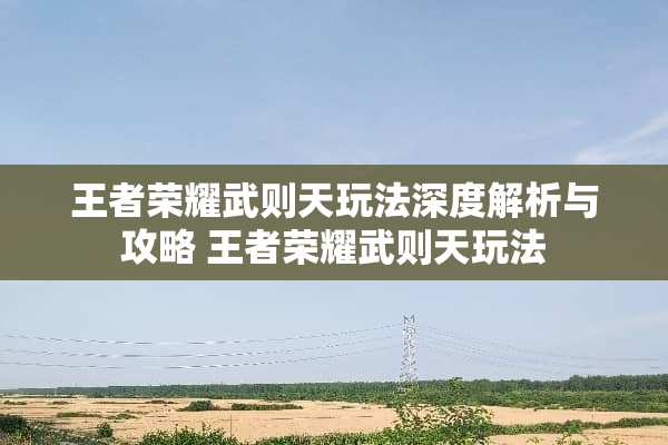 王者荣耀武则天玩法深度解析与攻略 王者荣耀武则天玩法