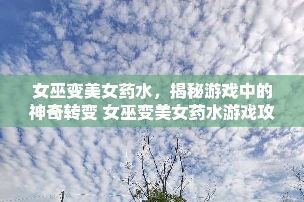 女巫变**药水，揭秘游戏中的神奇转变 女巫变**药水游戏攻略