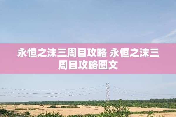 永恒之沫三周目攻略 永恒之沫三周目攻略图文