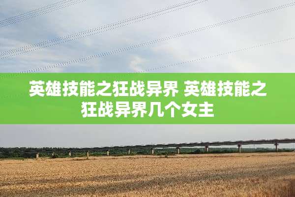 英雄技能之狂战异界 英雄技能之狂战异界几个女主