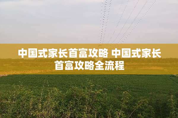中国式家长首富攻略 中国式家长首富攻略全流程