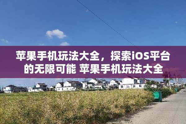 苹果手机玩法大全，探索iOS平台的无限可能 苹果手机玩法大全