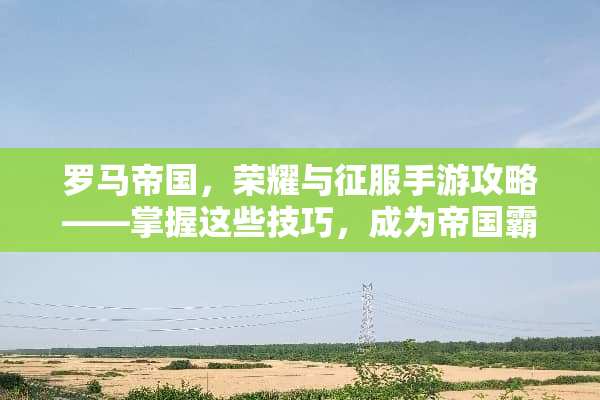 罗马帝国，荣耀与征服手游攻略——掌握这些技巧，成为帝国霸主 罗马帝国手机游戏攻略