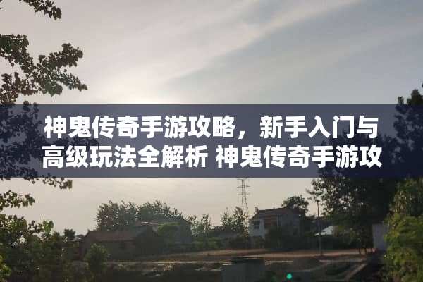 神鬼传奇手游攻略，新手入门与高级玩法全解析 神鬼传奇手游攻略