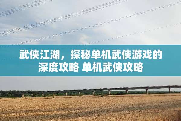 武侠江湖，探秘单机武侠游戏的深度攻略 单机武侠攻略