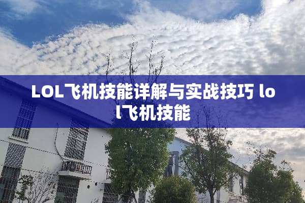 LOL飞机技能详解与实战技巧 lol飞机技能