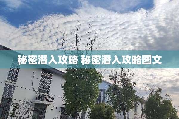秘密潜入攻略 秘密潜入攻略图文