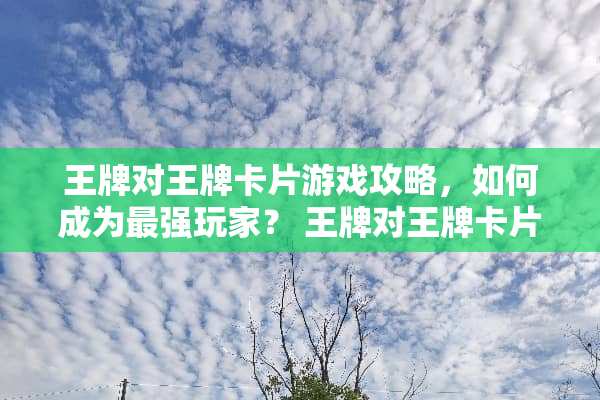 王牌对王牌卡片游戏攻略，如何成为最强玩家？ 王牌对王牌卡片游戏攻略