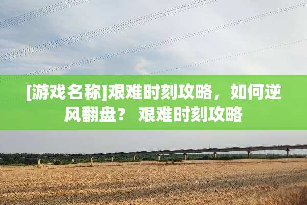 [游戏名称]艰难时刻攻略，如何逆风翻盘？ 艰难时刻攻略