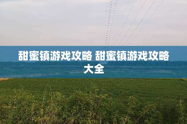 甜蜜镇游戏攻略 甜蜜镇游戏攻略大全