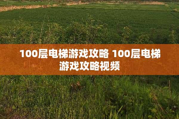 100层电梯游戏攻略 100层电梯游戏攻略视频