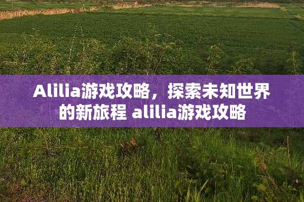 Alilia游戏攻略，探索未知世界的新旅程 alilia游戏攻略