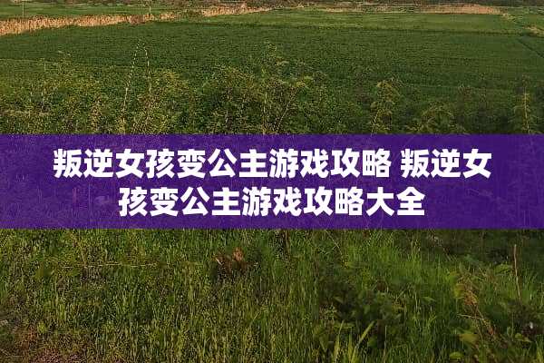 叛逆女孩变公主游戏攻略 叛逆女孩变公主游戏攻略大全