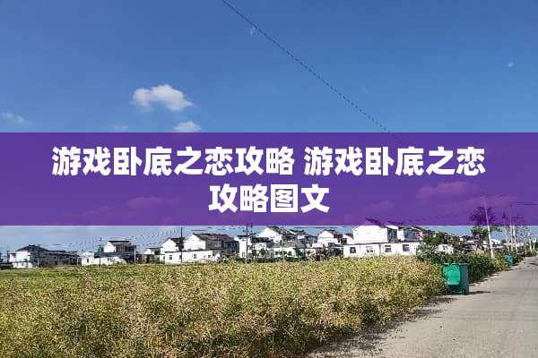 游戏**之恋攻略 游戏**之恋攻略图文