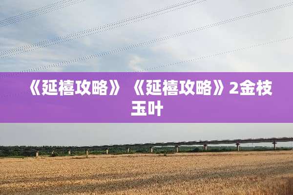 《延禧攻略》 《延禧攻略》2金枝玉叶